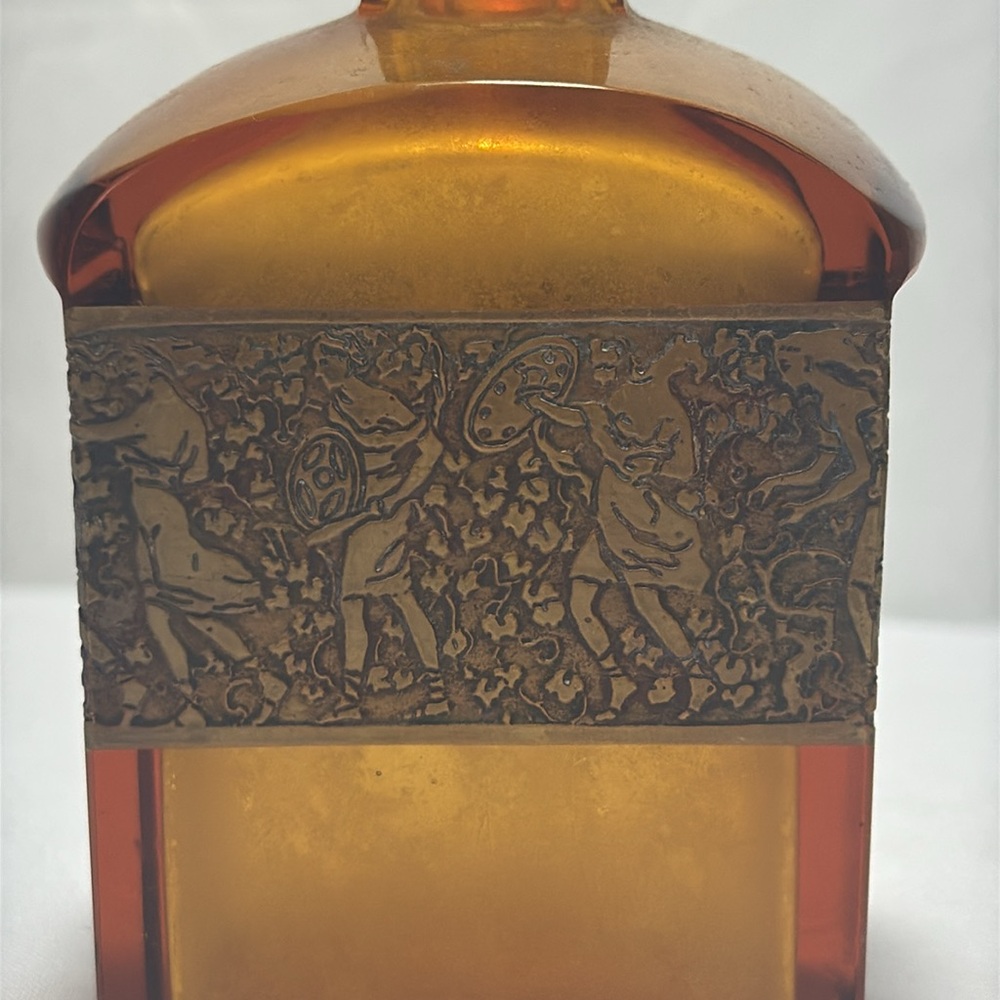 Moser Signed Art Nouveau Amber Glass Decorative Bottle - Picture 2 of 14